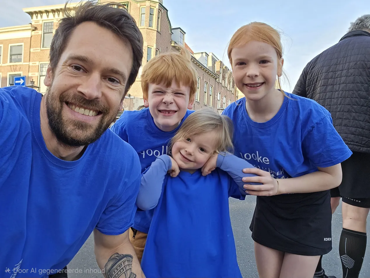 Jorit met zijn drie kinderen